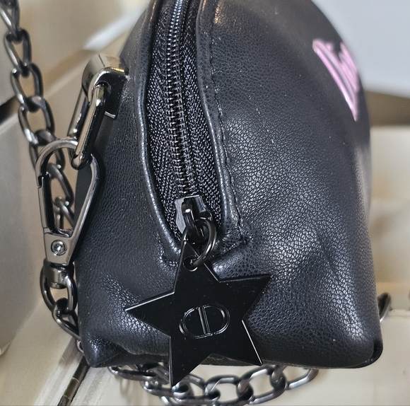 Christian Dior Black and Pink Clutch W/Crossbody Chain & Twilly Added - Picture 12 of 17